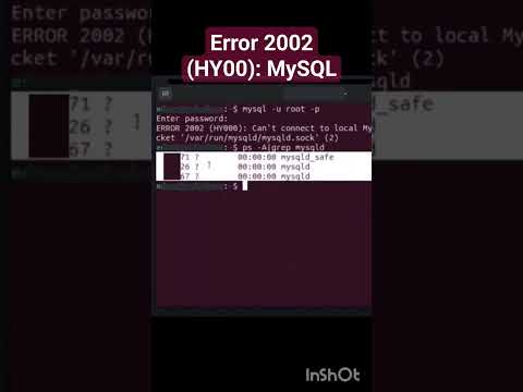 Can't connect to local MySQL server through socket '/var/run/mysqld/mysqld.sock' (2) #shorts #mysql