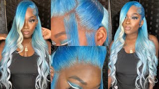 SlayS3: ICEY-BLUE🥶💙| START TO FINISH 🥶COLOR AND INSTALL🔥| BOMB BLONDE WIG ft. ASHIMARY HAIR✨💙