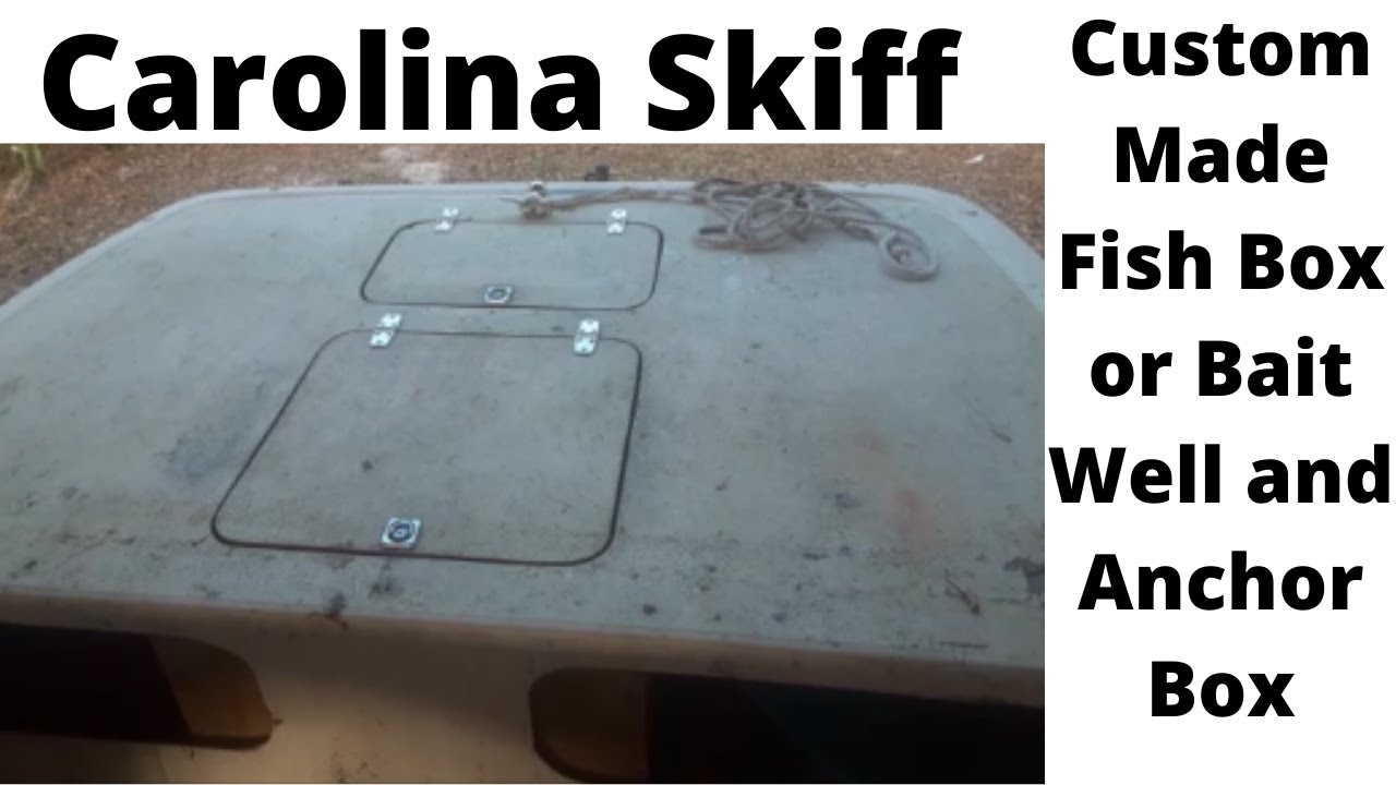 Custom Made Carolina Skiff Front Deck Locking Hatch - Fish Box