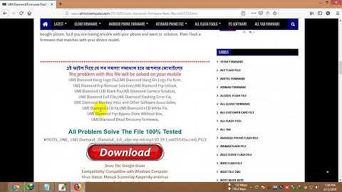 UMI Diamond Firmware Flash File MT6735 6.0 LCD Fix Hang Logo & Dead Recovery Stock Rom