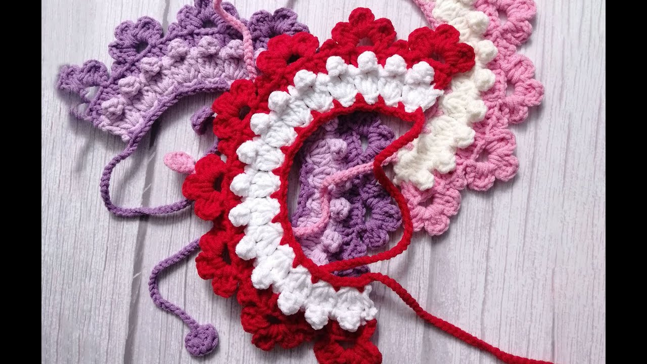 115 Crochet Cat Collar, Dog Collar, Purple pet collar for pet lovers YouTube