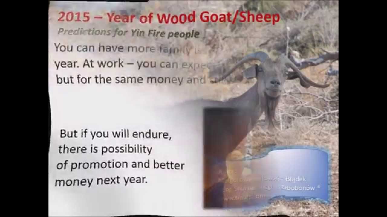 Yin Fire people predictions -  2015 Wood Goat year