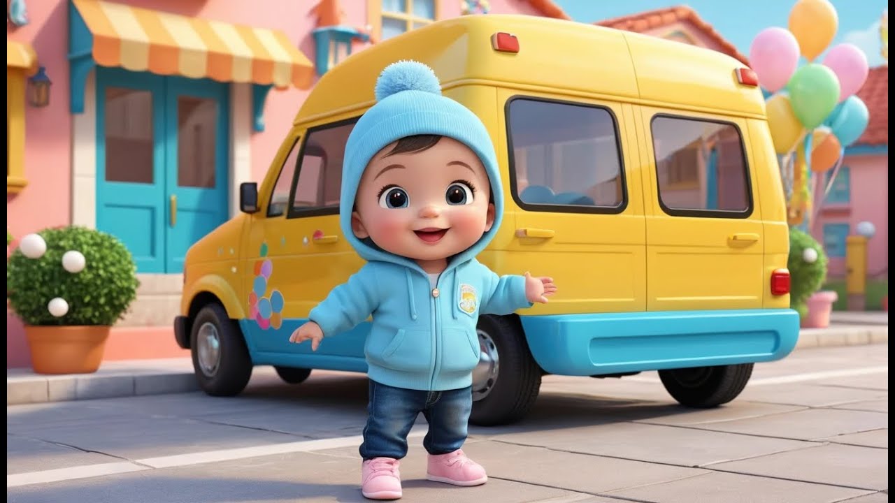 School Van New Year Morning Trip | Fun Vehicles & New Year Nursery Rhyme for Kids