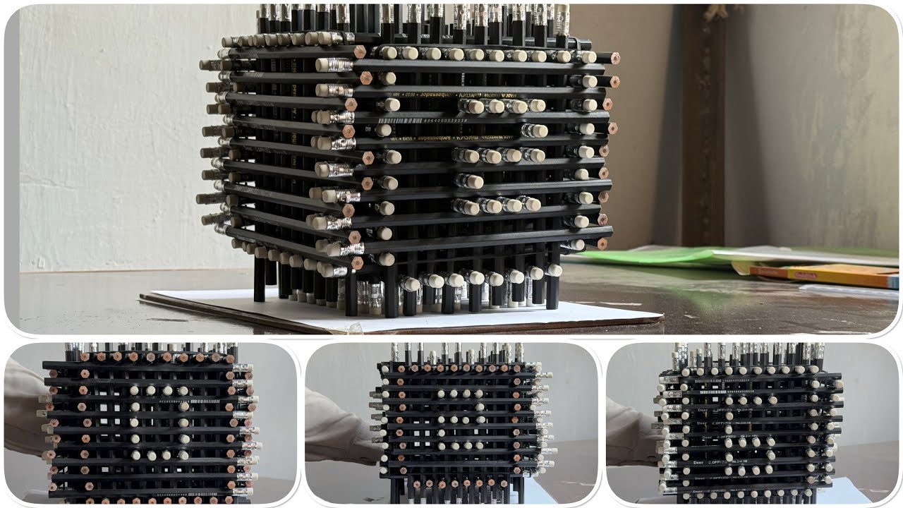 Making a box from pencils with 2026 art