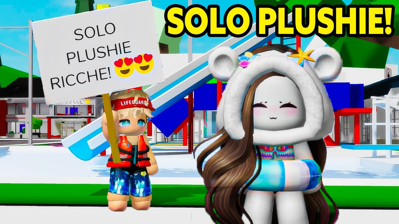 ENTRO IN UNA FESTA IN PISCINA PER SOLI BABY PLUSHIE SU BROOKHAVEN ROBLOX ROLEPLAY TROLL!