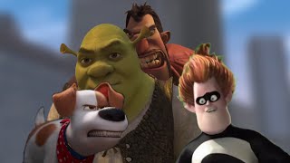 Shrek Vs Syndrome, Max And Shaw Full Fight Fking Epic Brutal
