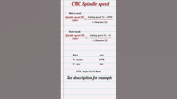 CNC spindle speed formula for metric and inch mode🫵💪💯