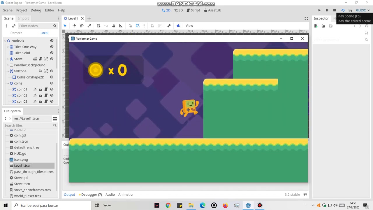 Platformer 2D  02 bandicam 2020 08 27 04 52 48 570