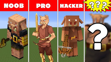 Pixel Art (NOOB vs PRO vs HACKER vs GOD) Piglin in Minecraft