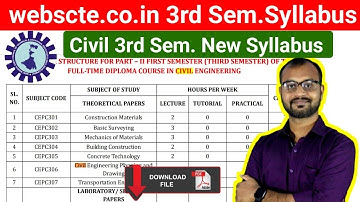 webscte 3rd sem. civil engineering reduced syllabus -কি কি সাবজেক্ট পড়তে হবে জেনে নাও✅Download pdf.