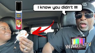 PUTTING A USED TAMPON IN MY DADS CAR PRANK *HILARIOUS*