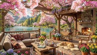 Soft March Spring Jazz at Lakeside Cafe Ambience 🌸 Relaxing Jazz Background Music for Work, Study screenshot 5