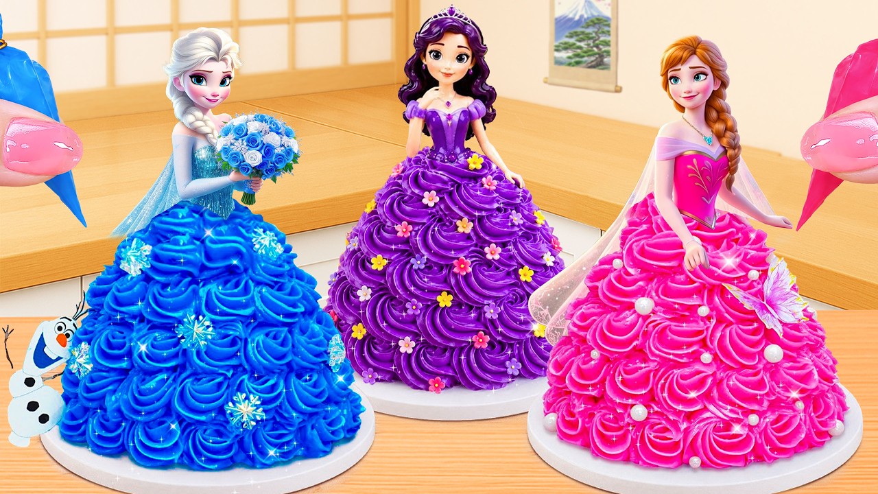 Three Beautiful Princess Cake 💓 ミニチュアレインボープルミー