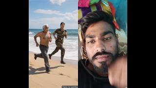 Indian Lady Soldier trained her grandfather to become a boxer 😭 #ai #army #fight #aivideo