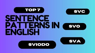 ENGLISH GRAMMAR / SENTENCE PATTERNS ARE EXPLAINED IN MALAYALAM.THE TOP 7 PATTERNS .
