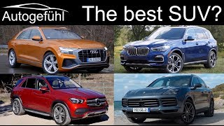 Mercedes GLE vs BMW X5 vs Audi Q8 vs Porsche Cayenne Best SUV comparison review  Autogefühl