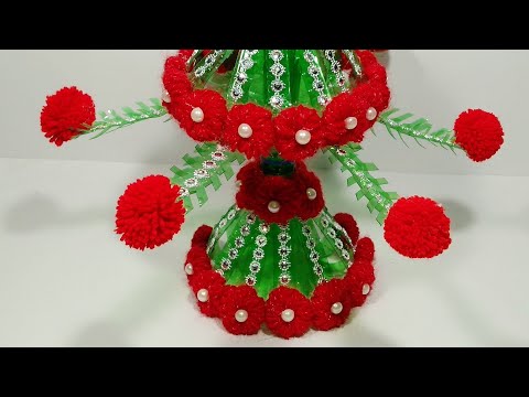 GULDASTA DESIGNS OF PLASTIC BOTTLE//new Guldasta Banane Ka Tarika/ FLOWER POT/VASE/WOOLEN GULDASTA