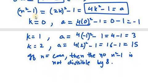 Ex 1.1 Q3 NCERT Exemplar Class 10||  n2 – 1 is divisible by 8, if n is (A) an integer