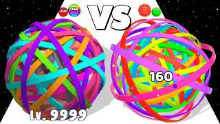 RUBBERBALL RUNNER /vs/ FLEXY RUNNER, Ball Merge 2048 ∞ ASMR Gameplay Android iOS • Ball Run MathGame screenshot 1
