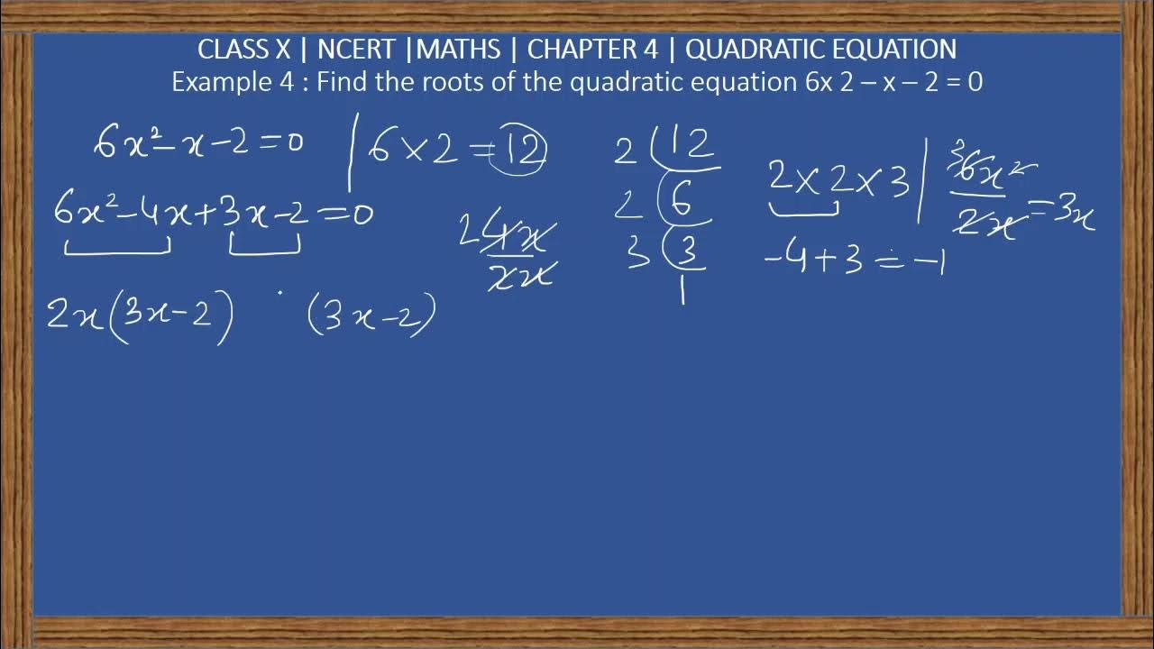 Example4ClassXQuadratic EquationNCERTMATHSFind the roots of the