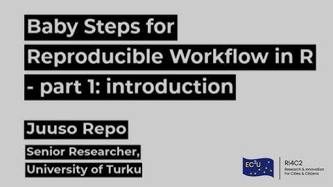 Baby steps for reproducible workflow in R – part 1: introduction