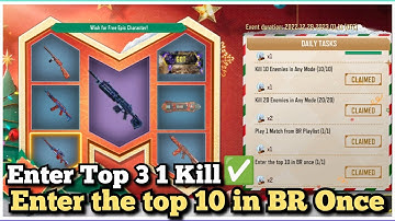 Enter the top 3 1 Kill Call Of Duty Mobile Enter the top 10 in BR Once Task Complete