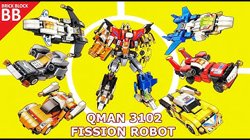6 in 1 combiner : Qman 3102 Fission Robot FINAL !! ⚡️ Speed build Lego Transformers Gobots puzzler