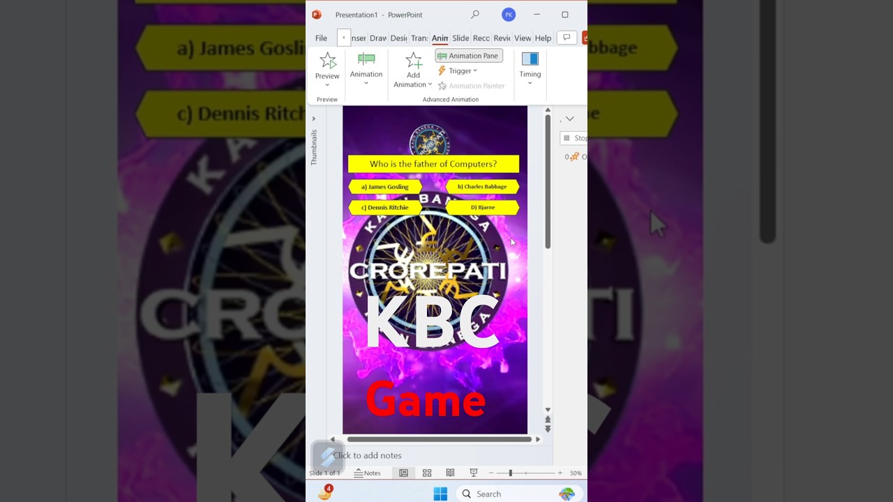 How to Make  KBC Game in powerpoint | Animation 