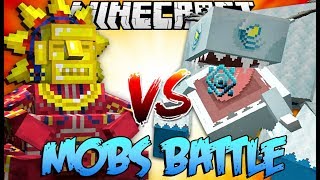 เทพเเห่งดวงอาทิตย์ Barako vs ปีศาจน้ำเเข็ง Frostmaw!? | Minecraft - Mobs Battle