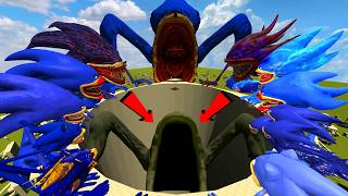 Who Is Strongest? Sea Eater Monsters Vs All Shin Sonic Tapes Family In Giant Hole Garrys Mod