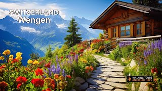 Wengen SWITZERLAND  Swiss Village Tour  Most Beautiful Villages in Switzerland  4k video walk