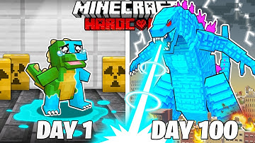 I Survived 100 Days as DIAMOND GODZILLA in HARDCORE Minecraft