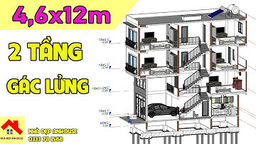 AN2219 | Mẫu Nhà 3 Tầng Có Gác Lửng 5x12m với 4 Phòng Ngủ Đẹp | Nhà Đẹp Anhouse