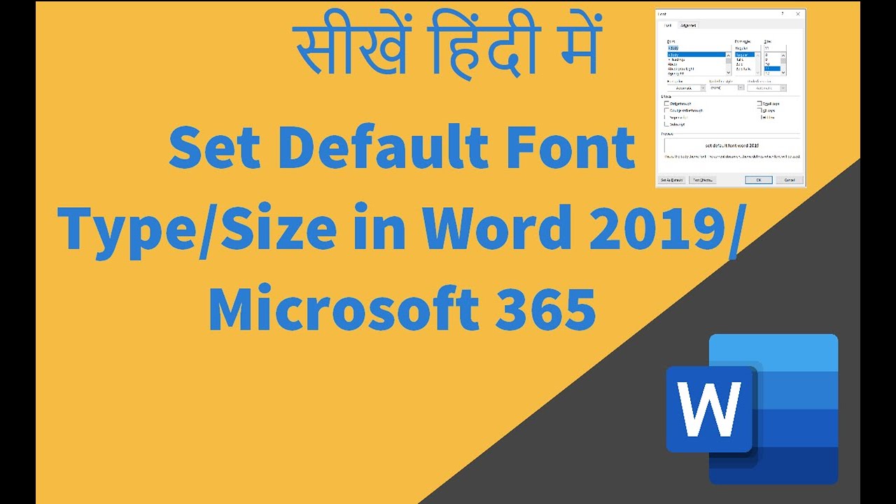 how to set default font in word 2019