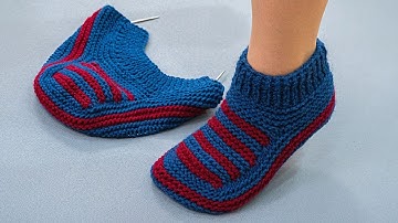 Knitted slippers without a seam on the sole, simple and easy!