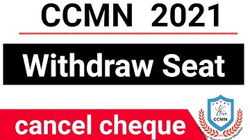 How to withdraw seat from ccmn counselling 2021