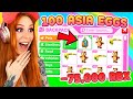 I Spent 75,000 ROBUX On 100 LEGENDARY SOUTH EAST ASIA EGGS in Roblox Adopt Me