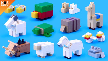 Lego Brick Built Minecraft Animals (Tutorial)