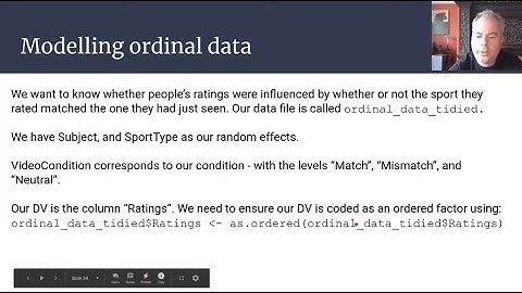 Introduction to mixed models for psychologists using R. Video Five.