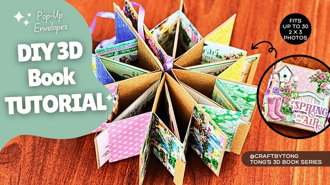 How to Make a 3D Pop-Up Book 📚 | DIY Envelopes Scrapbook Tutorial
