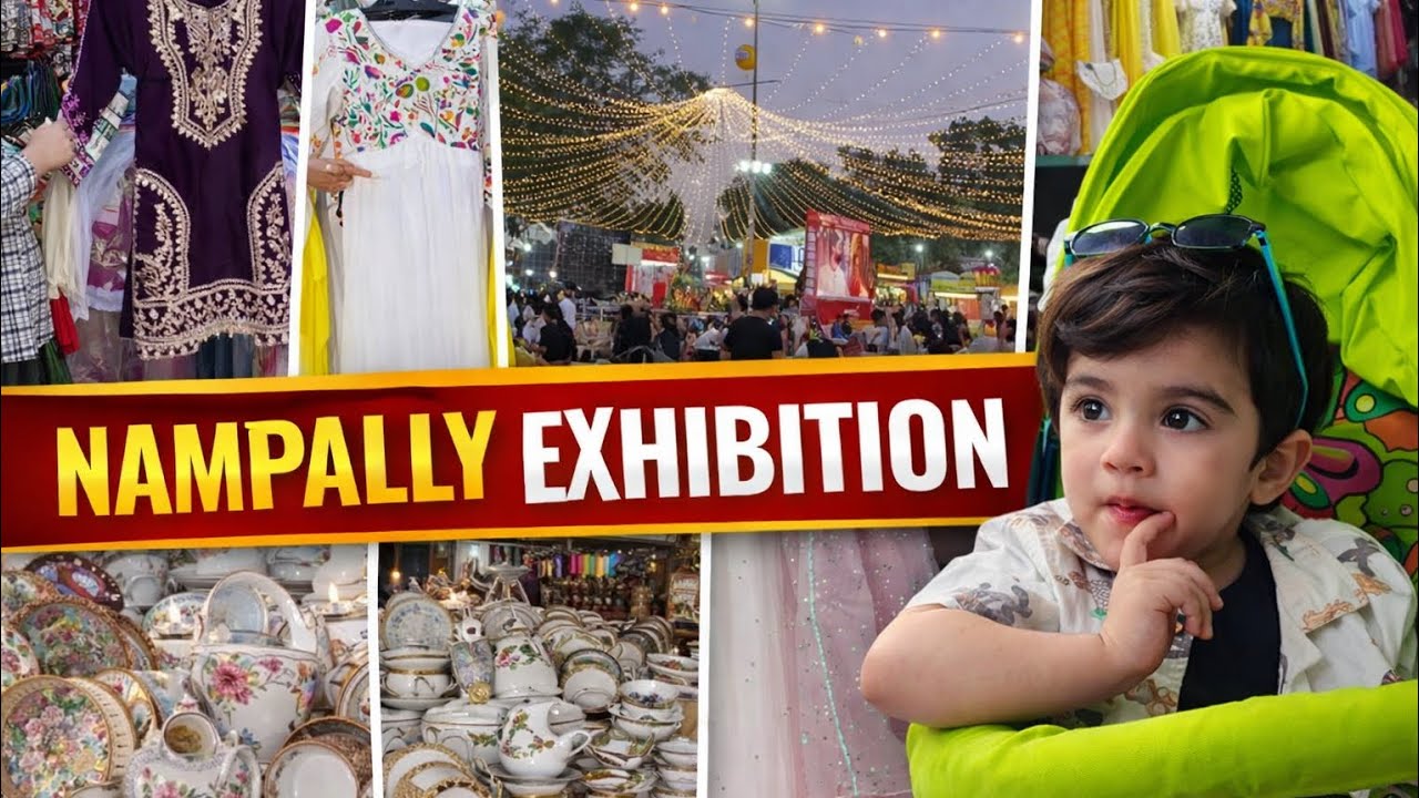 Crockery, Lucknowi Suits, Kids Wear & Pure Cotton Bedsheets | Nampally Exhibition Shopping Vlog
