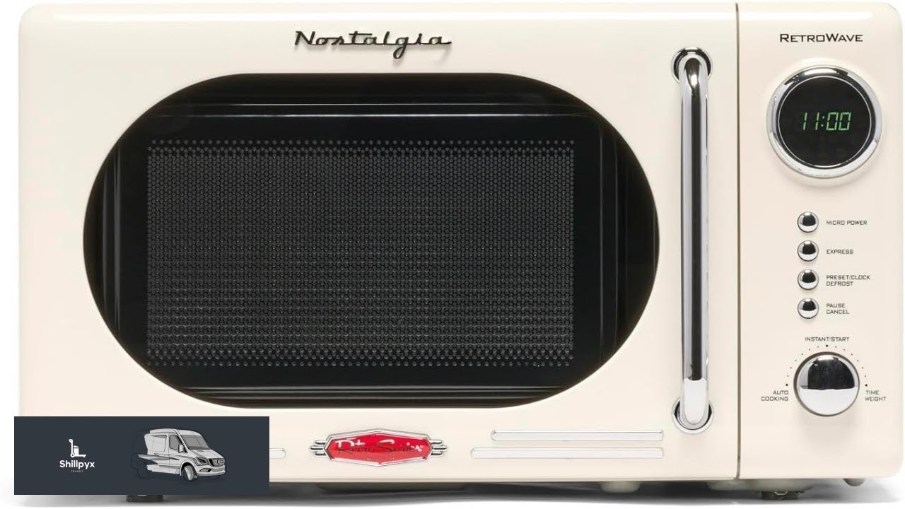 Nostalgia Retro Compact Countertop Microwave Oven 0.7 Cu. Ft. 700 Watts