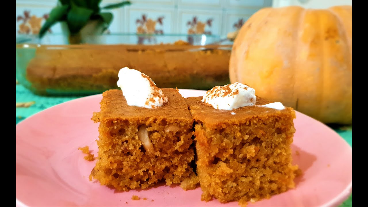 Perfect, melt in your mouth pumpkin cake with nuts Cooking ASMR YouTube