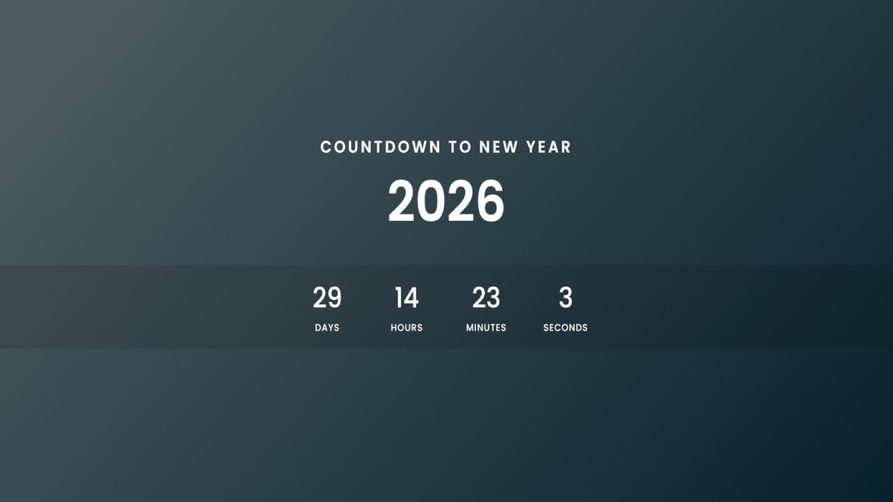 New Year Countdown Timer (2026) | HTML, CSS & JavaScript | MayanCoders ...