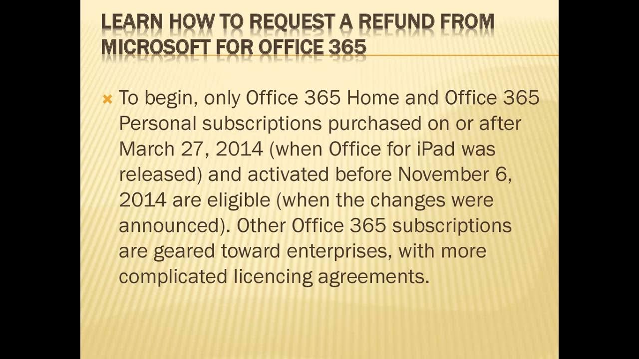 Microsoft Refund Request YouTube