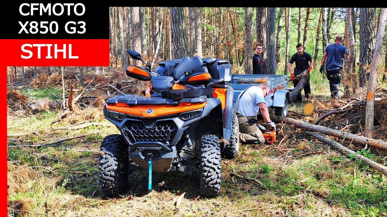 🔥Těžba dřeva, Čtyřkolka CFMOTO X850 se zapotila, Motorová pila STIHL MS231🔥