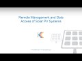 Remote management and data access of Solar PV Systems