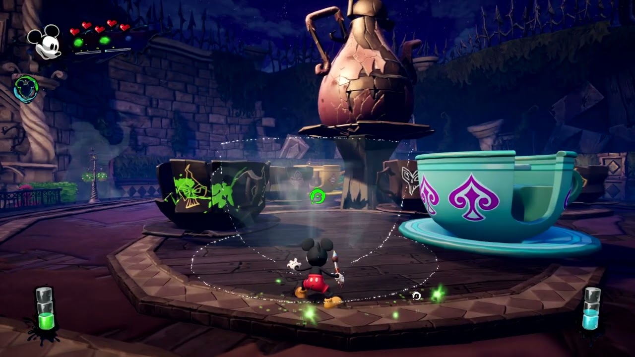 Tea Cup Ride Collectable Location in Epic Mickey Rebrushed - YouTube