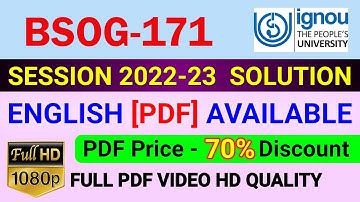 BSOG-171 Solved Assignment in English 2022-23, BSOG 171 Solve Assignment 2023, BSOG 171 Assignment