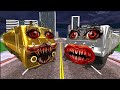 Silver train vs gold train in indian bike driving 3d